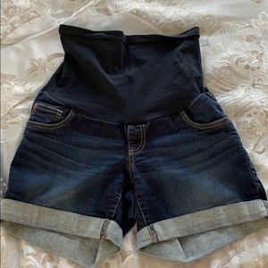 Maternity denim shorts